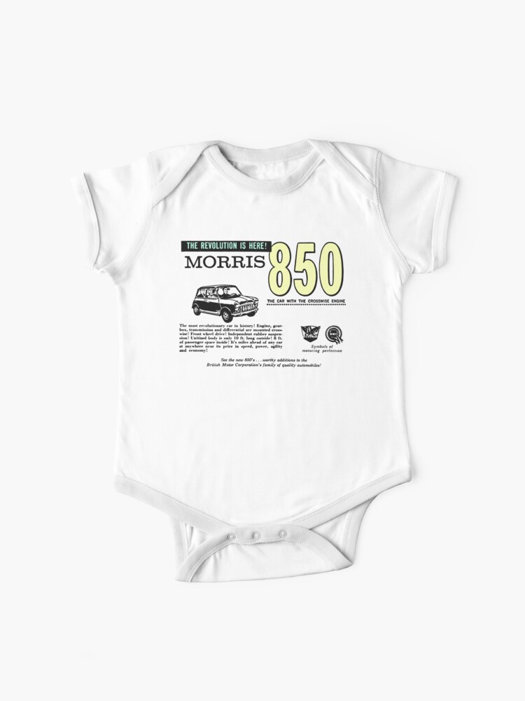 Morris 850 Austin Mini Baby One Piece By Throwbackm2 Redbubble