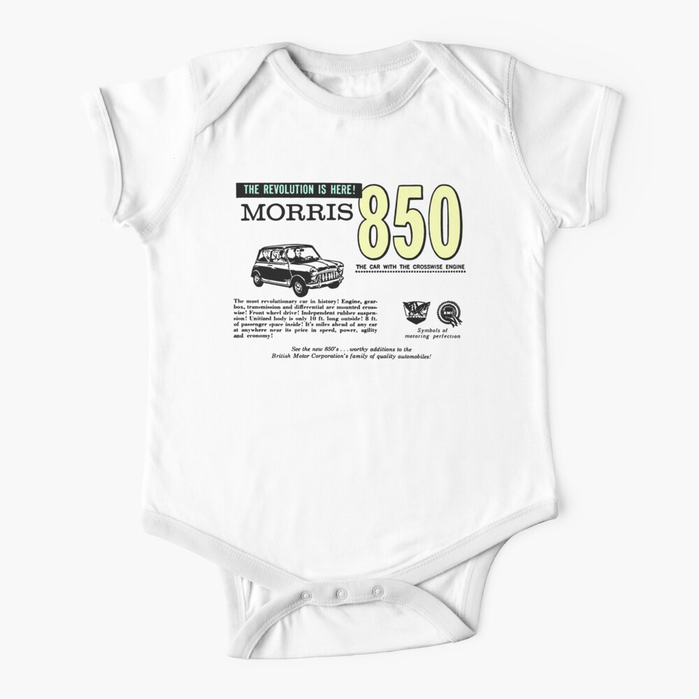 Morris 850 Austin Mini Baby One Piece By Throwbackm2 Redbubble