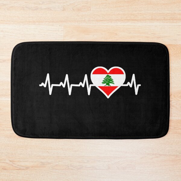 Item preview, Lebanon Flag Lebanese Roots Heartbeat Gift designed and sold by theshirtinator.