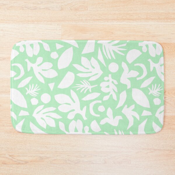 Item preview, Leaf Silhouettes White on Mint Green designed and sold by Sandra Hutter.