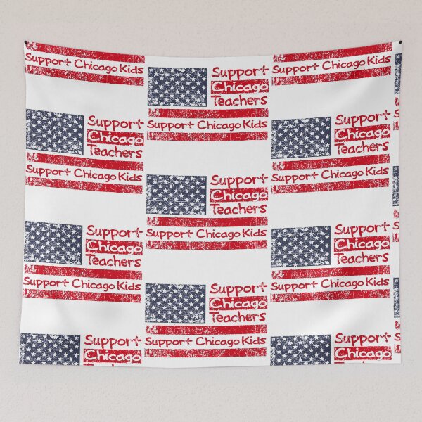 Item preview, Red for Ed Chicago Teachers Distressed American Flag designed and sold by RiffXS.