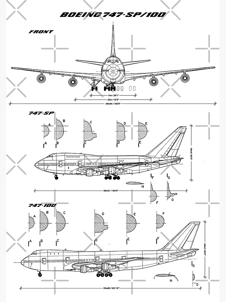 Boeing 747-SP and 747-100 Blueprint by RHorowitz