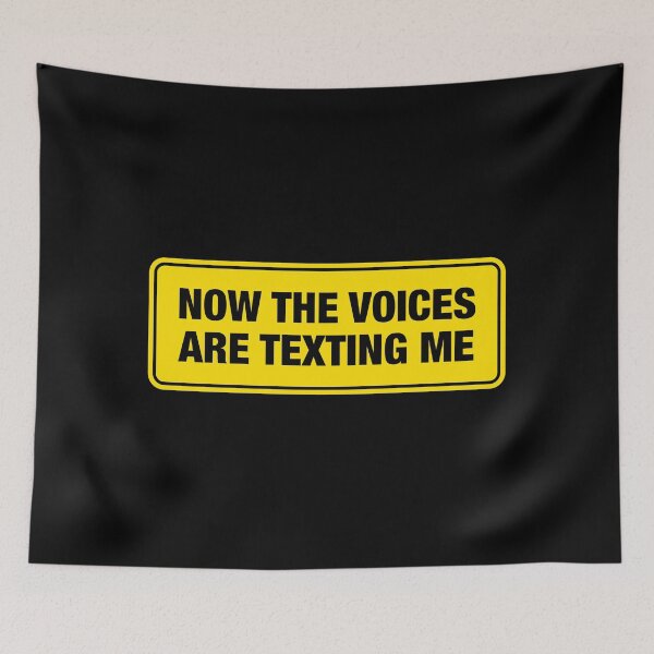 Item preview, Now The Voices Are Texting Me Bumper Sticker designed and sold by adidabu.