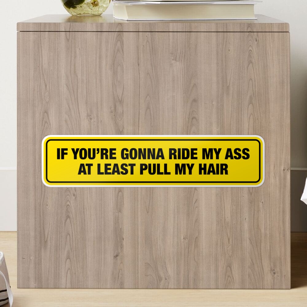 If You're Gonna Ride My Ass, At Least Pull My Hair Bumper Sticker Sticker  for Sale by adidabu