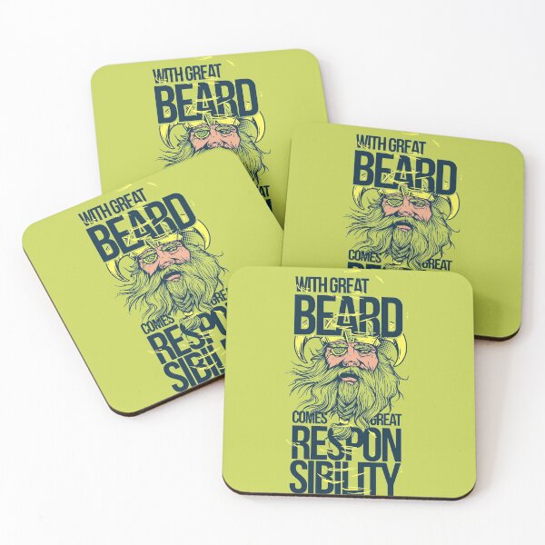 Item preview, With Great Beard Comes Great Responsibility Yellow Viking designed and sold by aventi24.