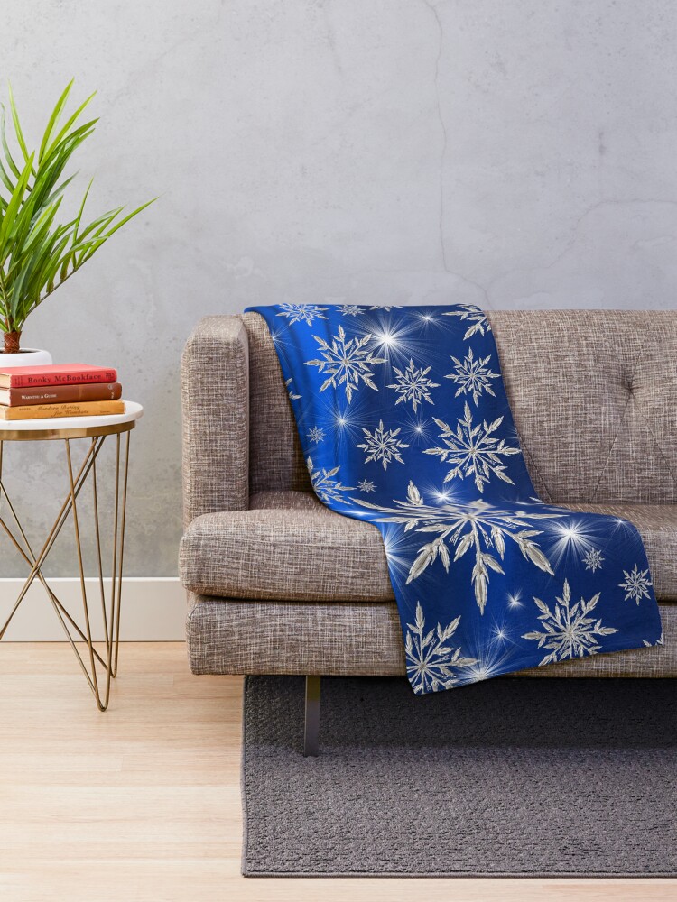 "Snowflakes" Throw Blanket for Sale by FantasySkyArt Redbubble
