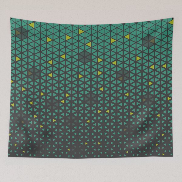 Item preview, Halftone Mint and Yellow Triangles Pattern  designed and sold by Melikar.