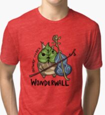 Camiseta de tejido mixto De todos modos aquí está Wonderwall