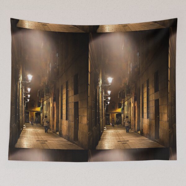 Item preview, Spain. Catalonia. Barcelona. Night. Street. Lamps. designed and sold by vadim19.