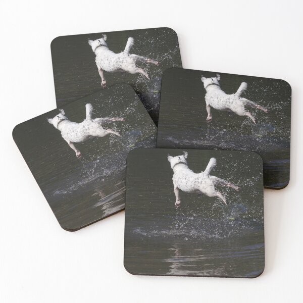 Item preview, Jack Russell jumping in river designed and sold by turniptowers.