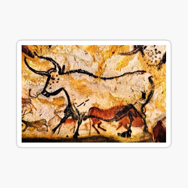 Bull Cave art Lascaux Montignac and Dordogne Sticker
