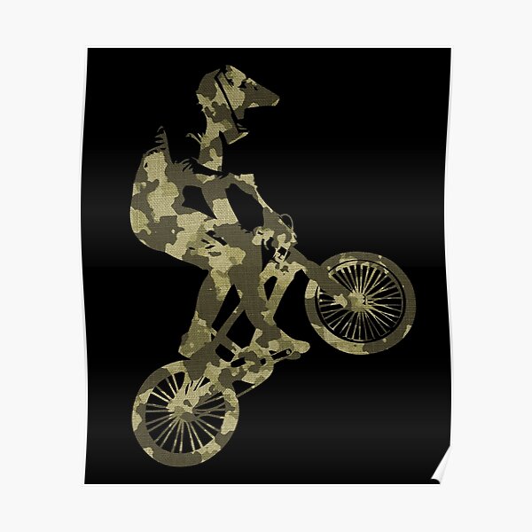 Vert camouflage BMX Poster