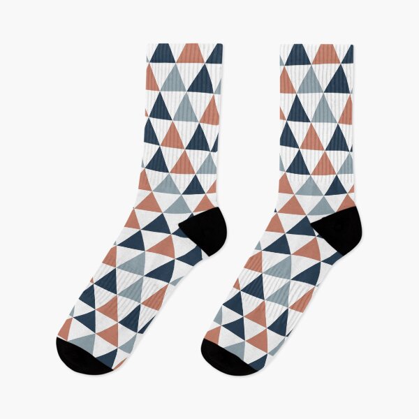 Item preview, Triangular: Blue, Rust Coral, and White. Minimalist Geometric Pattern  designed and sold by kierkegaard.