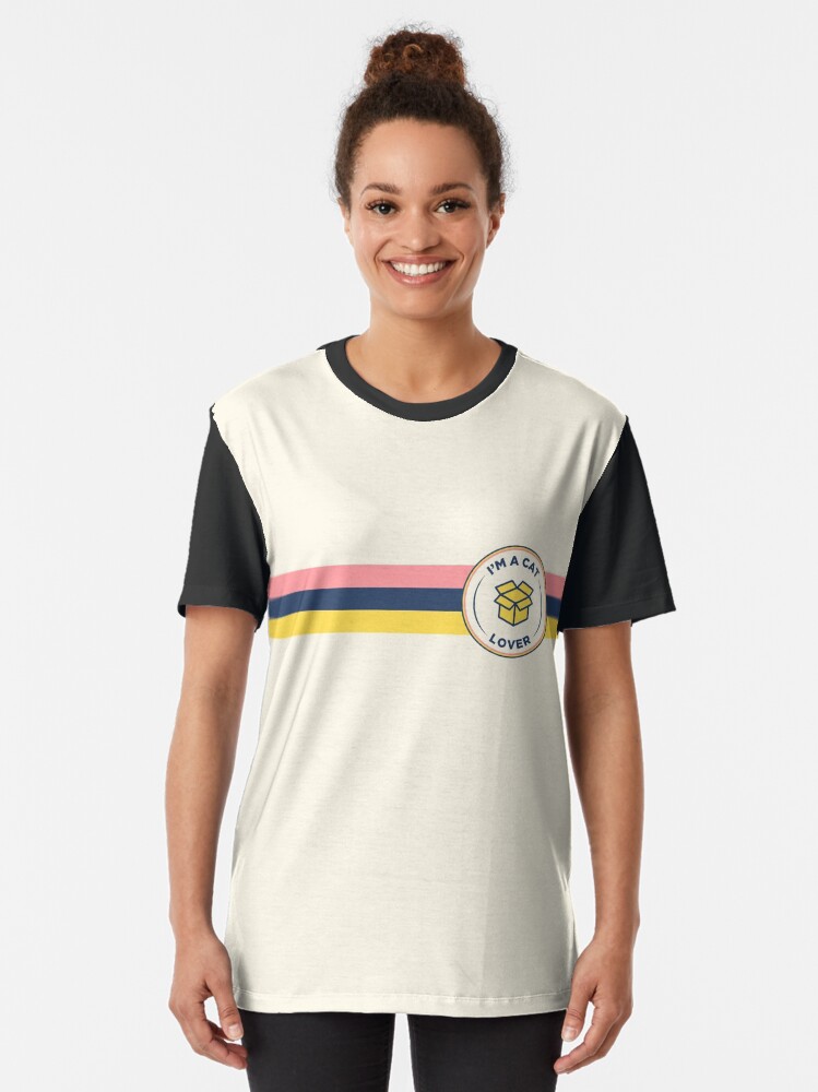 Alternate view of Funny Cat Lover Retro Badge Graphic T-Shirt
