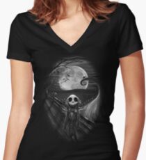 The Scream Before Christmas Women's Fitted V-Neck T-Shirt