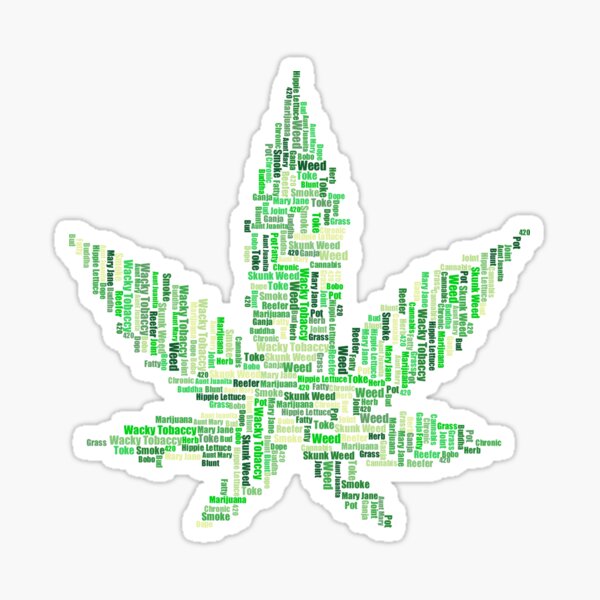 Sticker Hanfblatt Redbubble