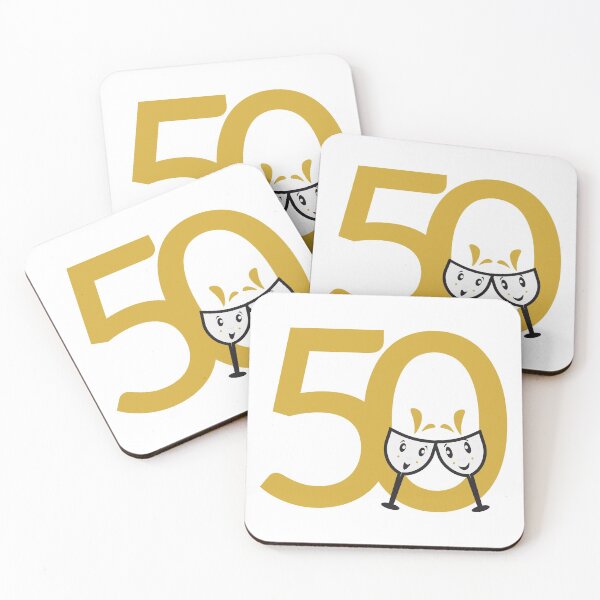 Item preview, 50th Birthday Large Numbers and Cute Wine Glasses designed and sold by sigdesign.