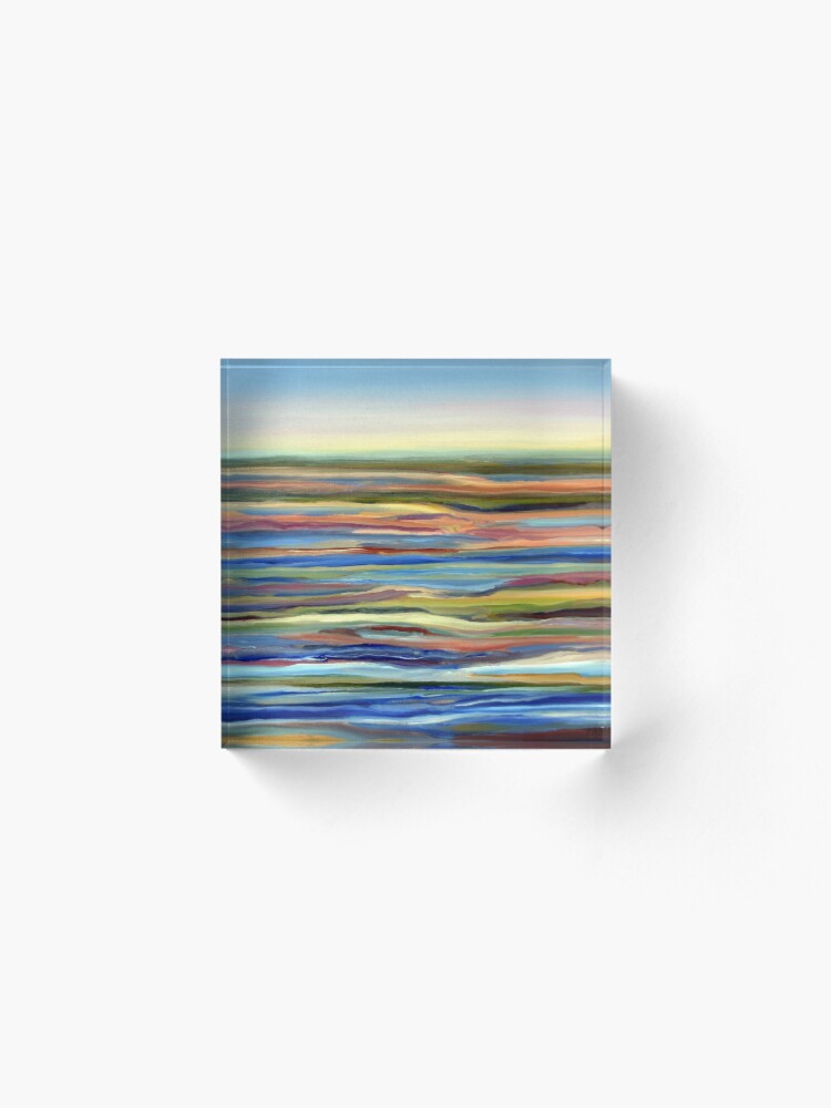 Alternate view of Salt Marsh Sunrise, Plum Island, Cape Ann, Massachusetts. From original oil painting by Pamela Parsons Acrylic Block