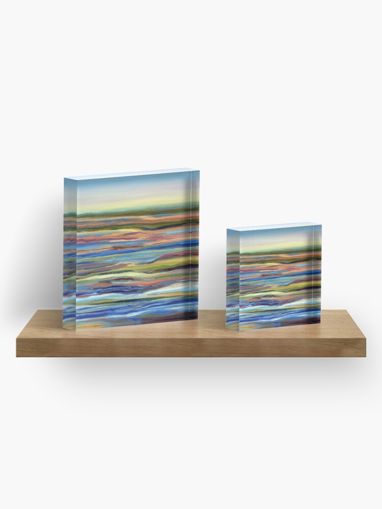 Alternate view of Salt Marsh Sunrise, Plum Island, Cape Ann, Massachusetts. From original oil painting by Pamela Parsons Acrylic Block