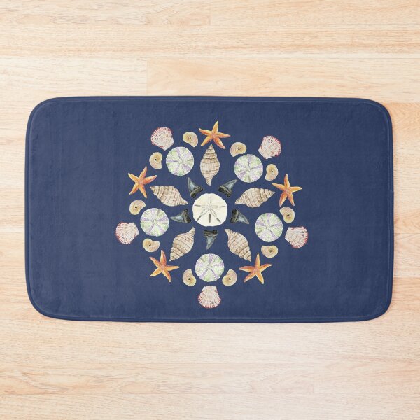 Item preview, Florida Beachcombing Mandala 1 - Watercolor - Dark Blue designed and sold by skidgelstudios.