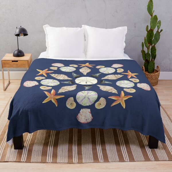 Item preview, Florida Beachcombing Mandala 1 - Watercolor - Dark Blue designed and sold by skidgelstudios.