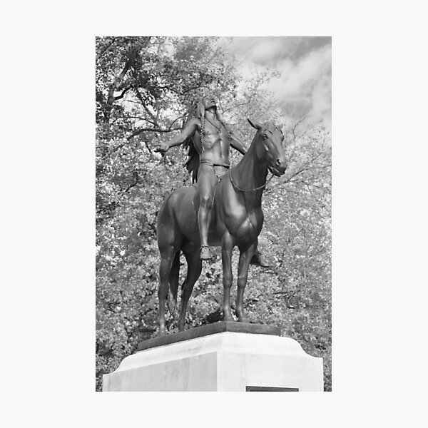 Item preview, Full statue of Appeal to the Great Spirit in Black and White designed and sold by mltrue.
