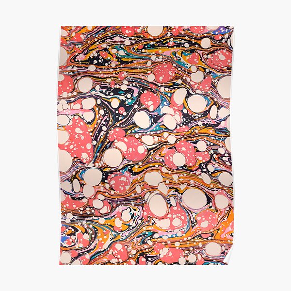 Psychedelic Retro Marbled Paper Pepe Psyche Poster
