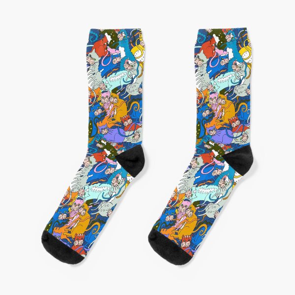 Pussy Galore Cats Kittens Socks! Original Art - All colors! Socks