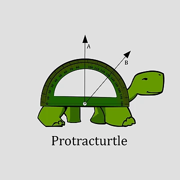 Artwork thumbnail, Protracturtle - Funny Math Turtle by Bethcentral Designs