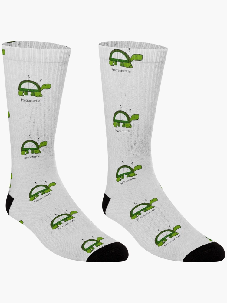 Thumbnail 3 of 5, Socks, Protracturtle - Funny Math Turtle designed and sold by Bethcentral Designs.