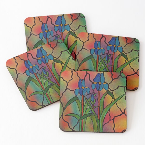 Item preview, Irises in window designed and sold by George Hutton Hunter.
