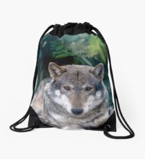 lone wolf Drawstring Bag