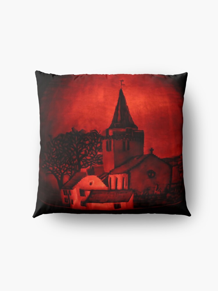Alternate view of Dreel Halls, Anstruther (Carved onto a Pumpkin) Floor Pillow