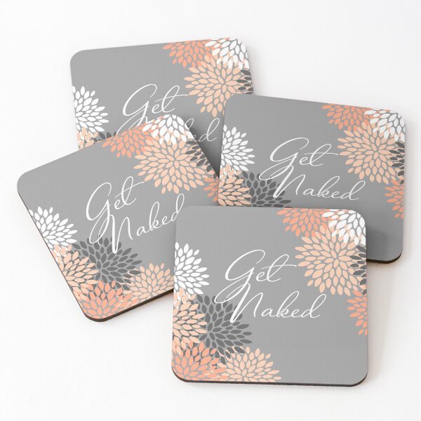 Item preview, Get Naked - Floral Peach, Gray, White designed and sold by meggydesigns.