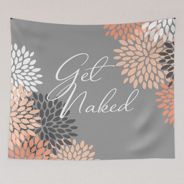 Item preview, Get Naked - Floral Peach, Gray, White designed and sold by meggydesigns.