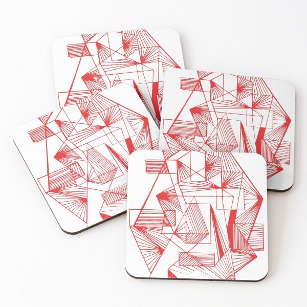 Item preview, Red Geometric abstract lineart designed and sold by Carolina Salazar.