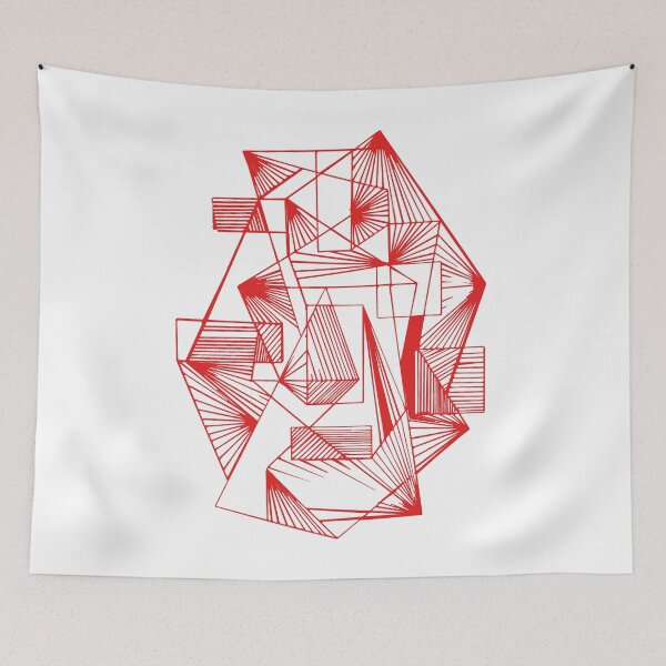 Item preview, Red Geometric abstract lineart designed and sold by Carolina Salazar.