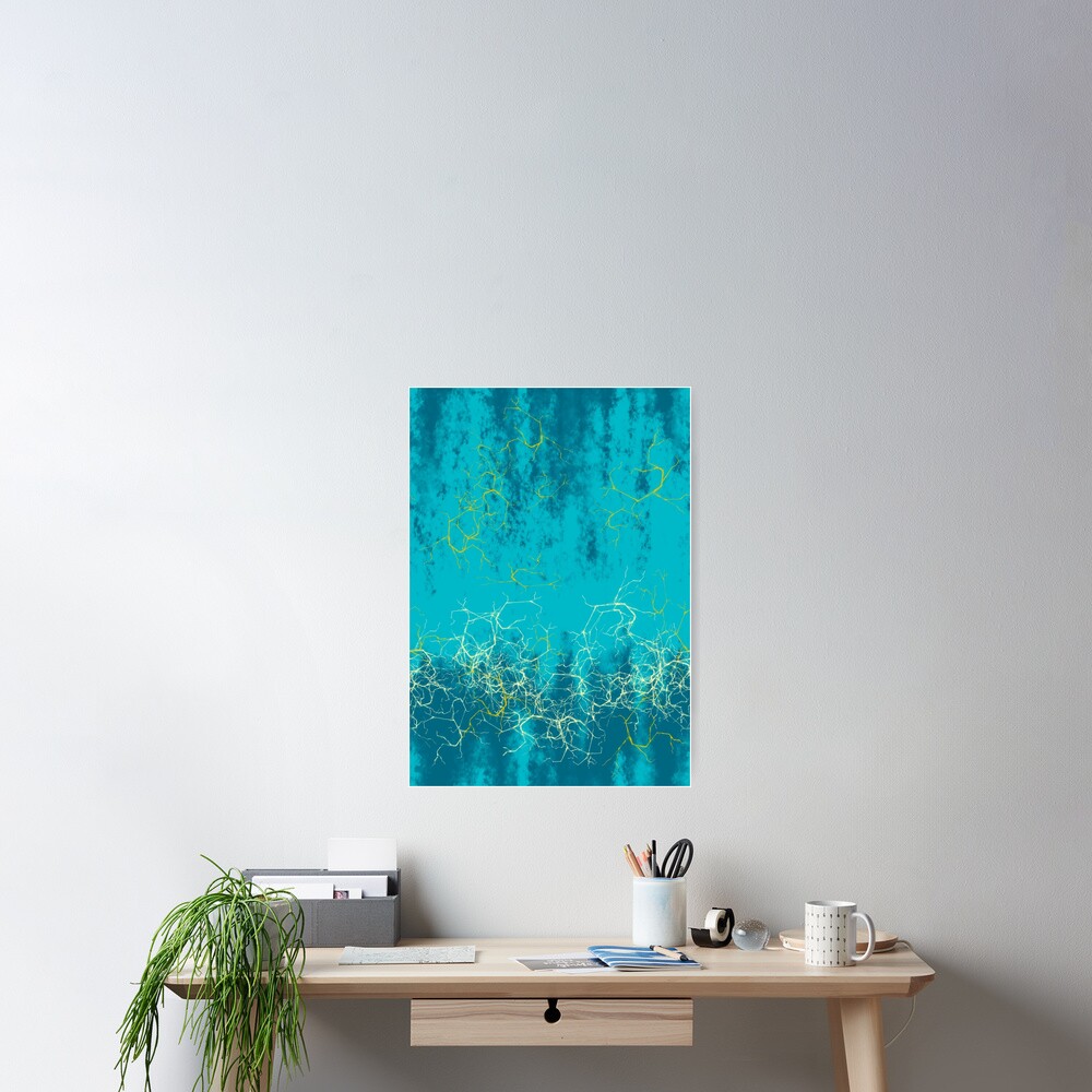 Lightning storm digital painting abstract pattern design Poster