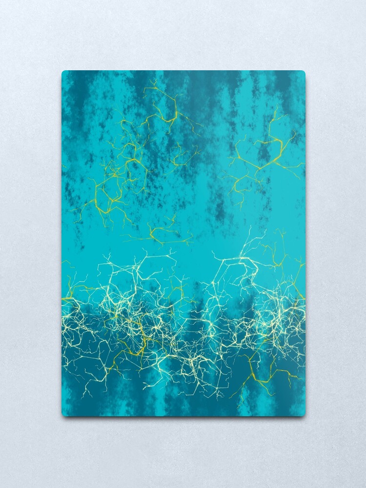 Alternate view of Lightning storm digital painting abstract pattern design Metal Print