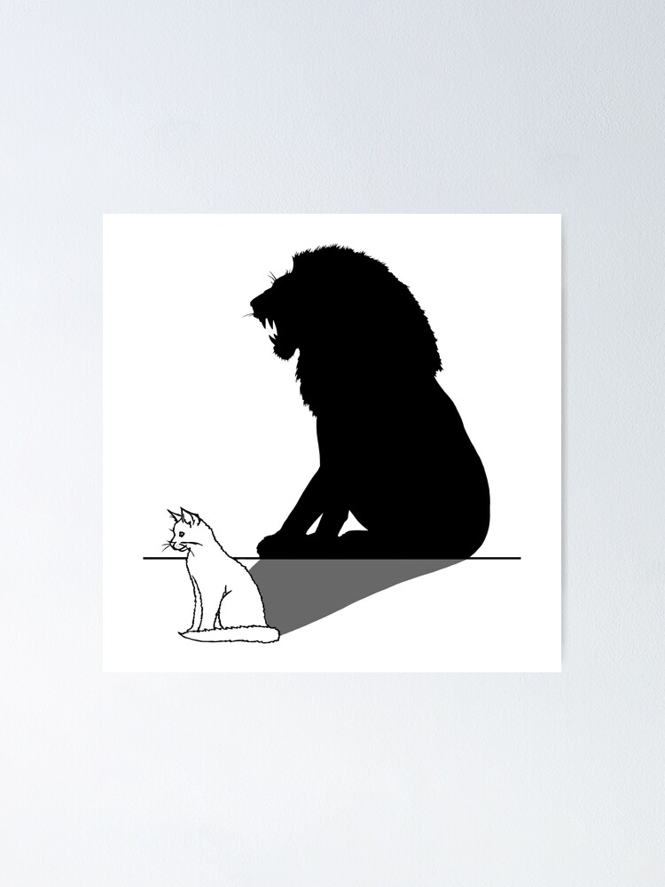 Poster Chat Avec Ombre De Lion Par Konnijensen Redbubble