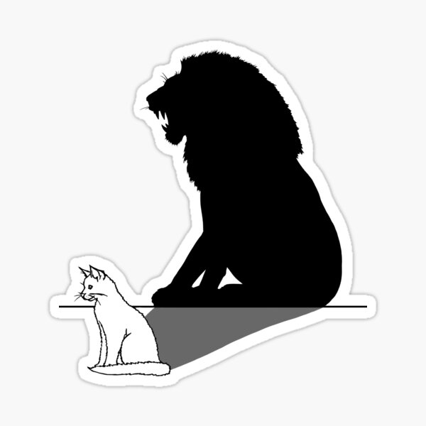 Cat with lion shadow Sticker
