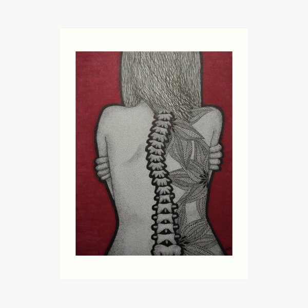 Vintage Dorsal Spine Osteology Vertebrae Bone Anatomy Art Print