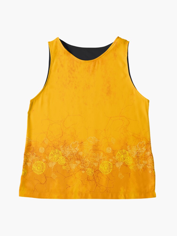 Alternate view of Golden yellow flower border digital painting floral pattern design Sleeveless Top
