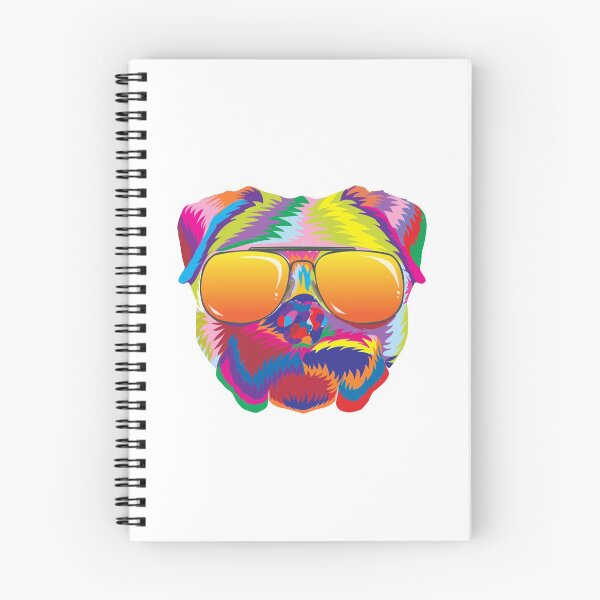 Item preview, Psychedelic Pug Dog Face with Sunset Sunglasses designed and sold by phoxydesign.