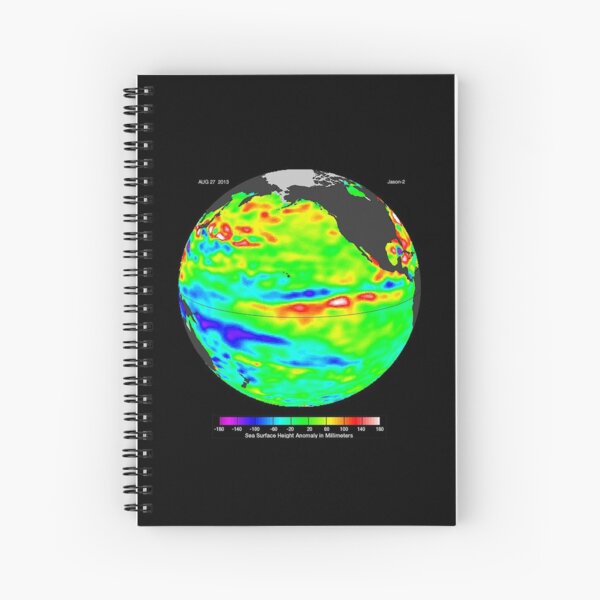 Image of sea surface heights in the Pacific Ocean from NASA’s Jason-2 satellite Spiral Notebook