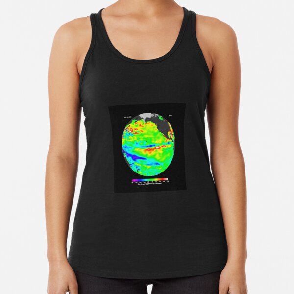 Image of sea surface heights in the Pacific Ocean from NASA’s Jason-2 satellite Racerback Tank Top