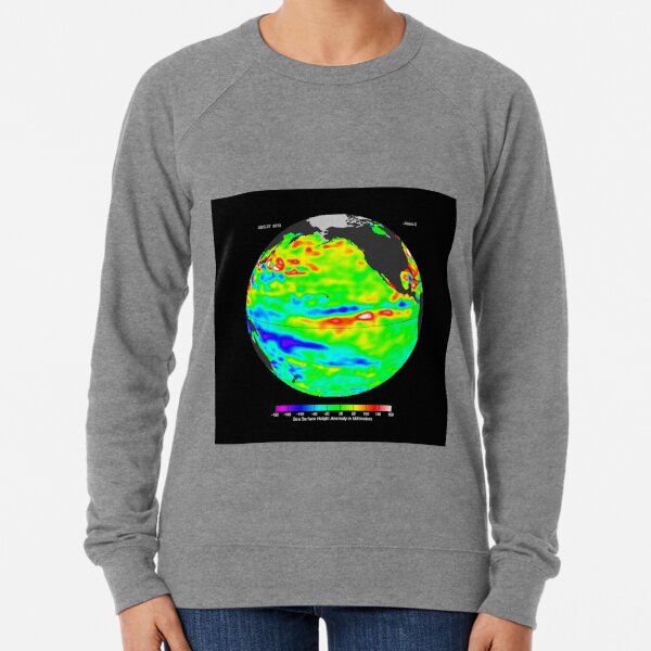 Image of sea surface heights in the Pacific Ocean from NASA’s Jason-2 satellite Lightweight Sweatshirt
