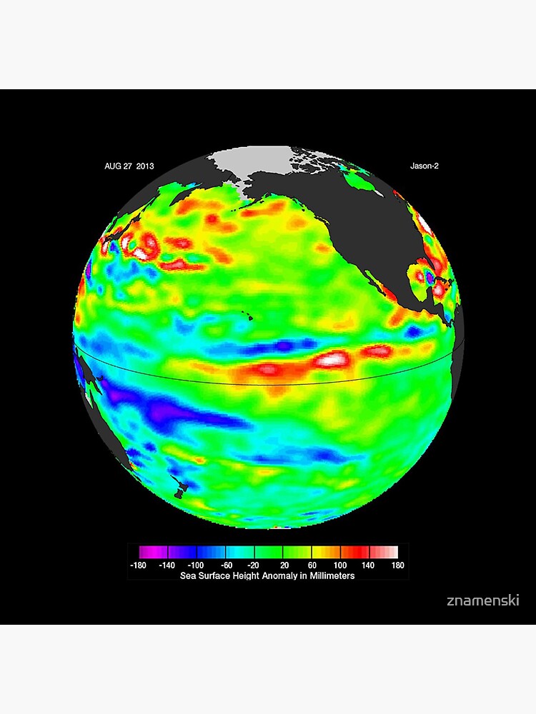 Image of sea surface heights in the Pacific Ocean from NASA’s Jason-2 satellite by znamenski