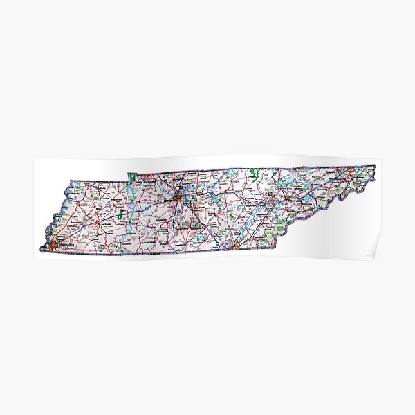 Tennessee Roadmap Poster For Sale By Havocgirl Redbubble