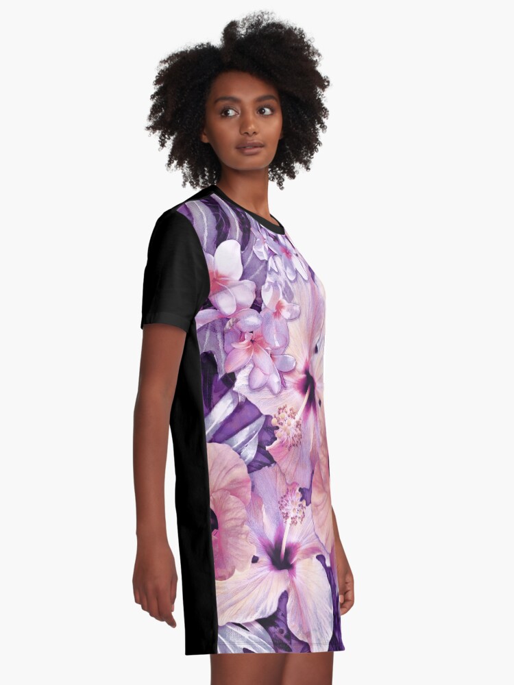 Alternate view of Violet Vintage Tropical Graphic T-Shirt Dress